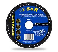 S&R Disque 125 Meule à Tronçonner Fer Métal Acier Aluminium. Disque Diamant Coupe Tout pour Meuleuse d'Angle 125