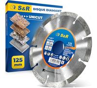 S&R Disque diamant 125 à Béton. Meule à tronçonner standard soudé au laser. Universel pour Béton, Pierre, Brique et matériaux de construction (125 x 22,2)