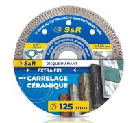 S&R Disque Diamant 125 Carrelage Fin. Disque Diamant 125mm Tronçonner Céramique Grès Marbre Granit. Disque Carrelage 125 pour Meuleuse d'angle 125