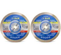 S&R Disque Diamant 200 à tronçonner Carrelage. Lame de scie de table pour porcelaine, grès cérame, carrelage dur, granit. Lame diamantée 200 x 25,4 x 7 mm (1,6 mm) (Lot de 2)