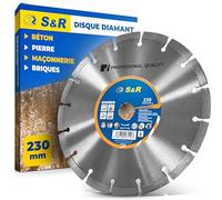 S&R Disque diamant 230 mm Béton. Disque Meuleuse 230 à tronçonner couper Béton, Pierre, Brique Maconnerie