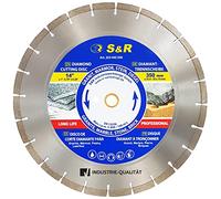 S&R Disque Diamant 350 à Tronçonner Granit, Béton, Marbre, Maçonnerie, Briques. Lame de coupe à segments professionnelle pour meuleuse et scie de table