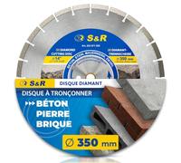 S&R Disque diamant 350 mm Béton. Disque Meuleuse 350 à tronçonner couper