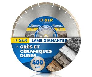 S&R Disque Diamant 400 à Tronçonner Granit, Béton, Marbre, Maçonnerie, Briques. Lameà segments professionnelle pour meuleuse et scie de table