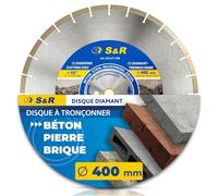 S&R Disque diamant 400 mm Béton. Disque Meuleuse 400 à tronçonner couper