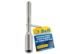 S&R Enfonce Pieux SDS Max - Forets SDS-Max à Clous de Terre 250x16mm | Bouterolle d'Enfoncement SDS MAX - Acier 40CrMo Trempé - Diamètre 16mm Longueur 250mm - Mise à la Terre Clôtures Construction