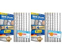 S&R Foret Beton SDS Plus. Coffret 7 Meche Beton sds pour Marteau Perforateur Bosch Hilti Metabo 5mm 6mm 8mm 10mm 12mm x 160. Forets sds 4 taillants Mur Maçonnerie Pierre (Lot de 2)