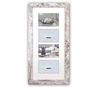 ZEP S.r.l. Nelson 6 4Q Cadre Photo Bois Chabby Chic Blanc 4 x 10 x 15 cm Blanc