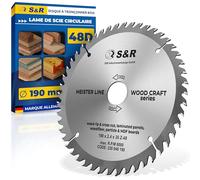 S&R Lame de Scie Circulaire 190 x 30 mm 48 dents Lame scie circulaire 190 Wood Professionnel. Disque à BOIS 190mm.