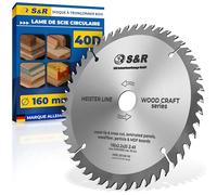 S&R Lame de Scie Circulaire Bois 160 x 20mm (+ réducteur 16mm) x2,2mm, 48 dents. Travail du bois, Qualité professionnelle