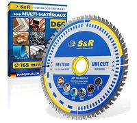 S&R Lame Scie Circulaire 165 x 20 mm 60 dents FWF - Disque Tronçonnage pour Métal Aluminium Acier de Construction Bois Lame compatible Scie Circulaire Table Bosch Makita Einhell Ryobi