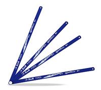 S&R Lames de scie à arc HSS 12 '/ 300 mm x 24 tpi, MADE IN GERMANY. Lot de 4 lames bimétalliques.