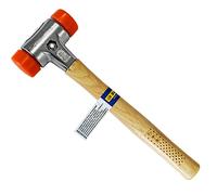 S&R Marteau Plastique Nylon souple Maillet 30 mm Tête en blocs PU, manche en bois canadien