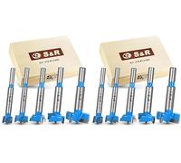 S&R Mèche Forstner pour bois, Coffret Foret Forstner. Kit Forets Forestières 15mm 20mm 25mm 30mm 35mm. Fraises à Bois Forstner Perçage Bois dur et tendre Placo. Tige Ronde (Lot de 2)