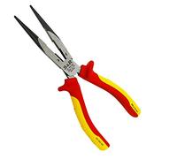 S&R Pince à becs demi ronds 200 mm, acier chrome-vanadium. Pince éléctricien coupe fils série VDE 1000 Volt