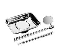 S&R Plateau et balais magnétique 64x93mm + Stylo magnétique télescopique jusqu'à 625 mm + miroir flexible Ø 32 mm extensible jusqu'à 460 mm. Kit d’inspection magnetique