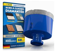 S&R Scie Cloche Carrelage Diamant 68mm M14 - Trépan Diamant Carrelage Meuleuse d’Angle brasé Sous Vide- Foret Diamant Carrelage Mèche pour Grès Cérame, Porcelaine, Granit, Marbre Verre