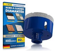 S&R Scie Cloche Carrelage Diamant 82mm M14 - Trépan Diamant Carrelage Meuleuse d’Angle brasé Sous Vide- Foret Diamant Carrelage Mèche pour Grès Cérame, Porcelaine, Granit, Marbre Verre