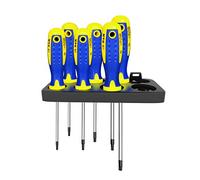 S&R Tournevis Torx/Étoiles/Tx Magnétiques Professionnels de Précision, set/kit de 6 pcs, T10, T15, T20, T25, T27, T30
