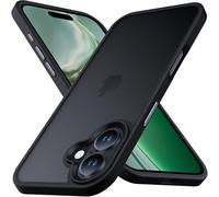 S¿¿rie Coque pour iPhone 16, [Protection de Qualit¿¿ Militaire] [Dos Translucide Mat] ?tui Housse PC Rigide R¿¿sistante aux Chocs, Design ¿¿l¿¿gant Mince Protection Compl¿¿te L¿¿g¿¿re, Noir