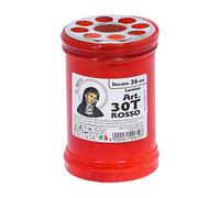 S.Rita LUM00619A Luminaire votif de Paraffine, Rouge