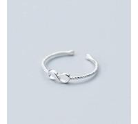 S&RL S925 Bagues en Style Japonais Et Céen Pour Femmes Style Doux Infini 8 Fmes Linéaires Bague Ouverture Index Bague Pour Femmes Cannabis Can Bijoux, ouverture ajustée