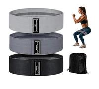 S.ROMZA Elastique Musculation Lot de 3 Niveaux de Force Bande de Résistance Bandes de Résistance en Tissu Tricoté-pour Musculation，Fitness，Yoga，Pilates (Gris Clair, Gris foncé, Noir)