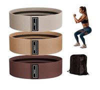 S.ROMZA Elastique Musculation Lot de 3 Niveaux de Force Bande de Résistance Bandes de Résistance en Tissu Tricoté-pour Musculation，Fitness，Yoga，Pilates (Beige/Khaki/Marron)