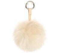 S.ROMZA pom pom porte-clés Poils de Le renard porte-clés pour femmes sac à main de voiture charmes Bijou de Sac ou Porte clé en Poils, qualité supérieure Garantie (Couleur beige)