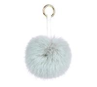 S.ROMZA Porte-clés à pompons en fausse fourrure artificielle - Porte-clés moelleux en peluche pour sac à main, sac à dos, portefeuille, pendentif pour femme (Vert menthe)