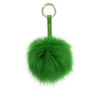 S.ROMZA Porte-clés à pompons en fausse fourrure artificielle - Porte-clés moelleux en peluche pour sac à main, sac à dos, portefeuille, pendentif pour femme (Vert)