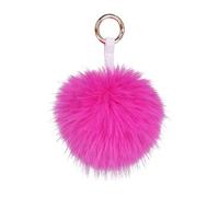 S.ROMZA Porte-clés à pompons en fausse fourrure artificielle - Porte-clés moelleux en peluche pour sac à main, sac à dos, portefeuille, pendentif pour femme (Rose fuchsia)