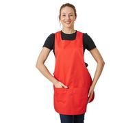 S ROUGE Tablier sans manches femme type blouse chasuble avec patte réglage Pressions