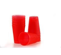 S&S-Shop Lot de 10 gobelets réutilisables en plastique 0,4 l Rouge