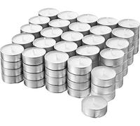S&S-Shop Lot de 100 bougies chauffe-plat 4 h Blanc Sans parfum Ø 38 mm