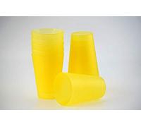 S&S-Shop Lot de 20 gobelets réutilisables en plastique 0,4 l Jaune