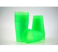 S&S-Shop Lot de 20 gobelets réutilisables en plastique 0,4 l Vert