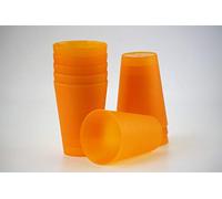 S&S-Shop Lot de 5 gobelets en plastique réutilisables Orange 0,4 l