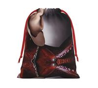 S Sac de Noël avec cordon de serrage - Selle de cheval réutilisable avec un chapeau de cowboy imprimé sauvage, sacs de vacances, sacs à dragées pour anniversaires, mariages