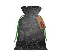 S Sac de Noël réutilisable - Motif symboles mathématiques avec cordon de serrage pour cadeaux de vacances, d'anniversaire et de mariage