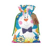 S Sacs de Noël avec cordon de serrage - Printemps Happy Easter Holiday Print Christmas Party Pochettes de vacances pour mariages, anniversaires