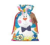 S Sacs de Noël avec cordon de serrage - Printemps Happy Easter Holiday Print Christmas Party Pochettes de vacances pour mariages, anniversaires