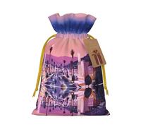 S Sacs de Noël avec cordon de serrage - The Old Hollywood Print Christmas Party Pochettes de vacances pour mariages, anniversaires