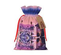 S Sacs de Noël avec cordon de serrage - The Old Hollywood Print Christmas Party Pochettes de vacances pour mariages, anniversaires