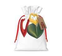 S Sacs de Noël - Creative Love Shape Print Holiday Drawstring Gift Pochettes pour Noël, Anniversaire, Mariage et Fête Favors