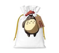 S Sacs de Noël - Grand sac blanc tenant un parapluie imprimé vacances avec cordon de serrage pour Noël, anniversaire, mariage et fête