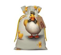 S Sacs de Noël - Mère poule avec chapeau imprimé vacances avec cordon de serrage pour Noël, anniversaire, mariage et fête