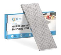 S SATC Pierre à aiguiser diamant 2 côtés Grain 400/1000 Pierre à aiguiser 20,3 cm Blanc