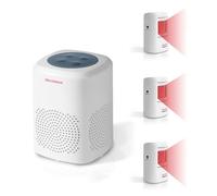 S SELDORAUK Détecteur de Mouvement, Alarme de Porte avec Aboiements de Chien, Sonnette de Porte, Détecteur de Présence Infrarouge Sans Fil, Montage Mural, pour la Maison, Portée 300m, 110dB (1