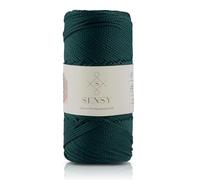 S SENSY - Corde en polyester de 1,5 mm, 150 mètres, 100% polypropylène, corde pour macramé, corde à tricoter de 1,5 mm, corde pour macramé, fil à crocheter pour cadeau pour tricoteurs (vert forêt)